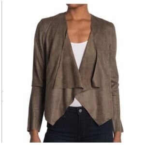 BB Dakota Faux Suede Draped Front Jacket Size Small